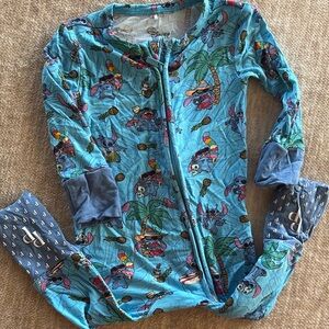 Posh Peanut Disney Stitch Blue Footies One Piece
